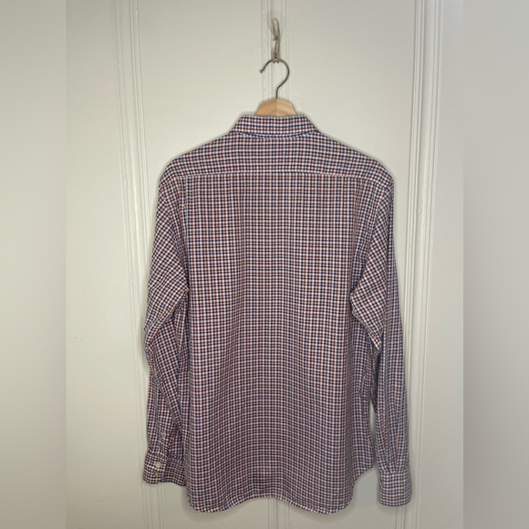 Hartford men’s red, white & blue check button down shirt, men’s medium - Picture 2 of 7